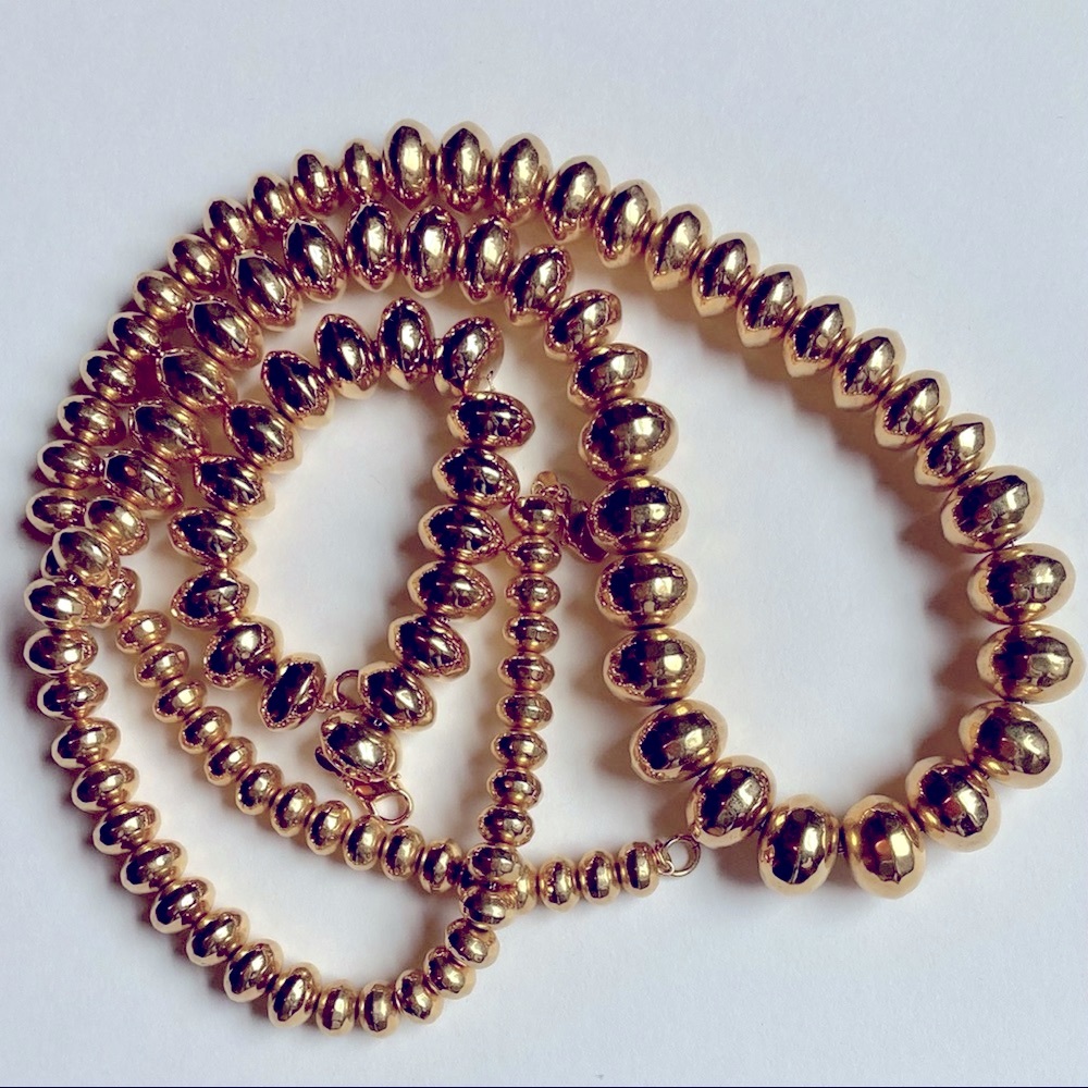 Vintage MONET Gold Chunky Bauble Necklace & Bracelet Set - Picture 2 of 7